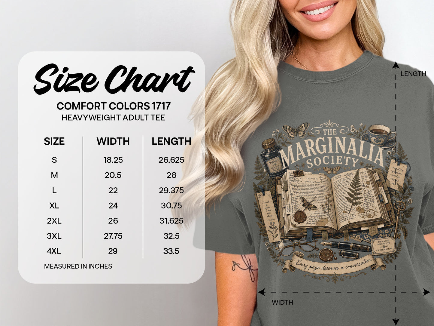 The Marginalia Society — Dark Academia Reader Tee