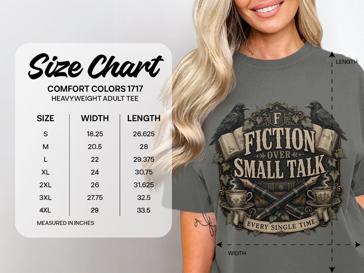 Fiction Over Small Talk — Introvert Dark Academia Tee