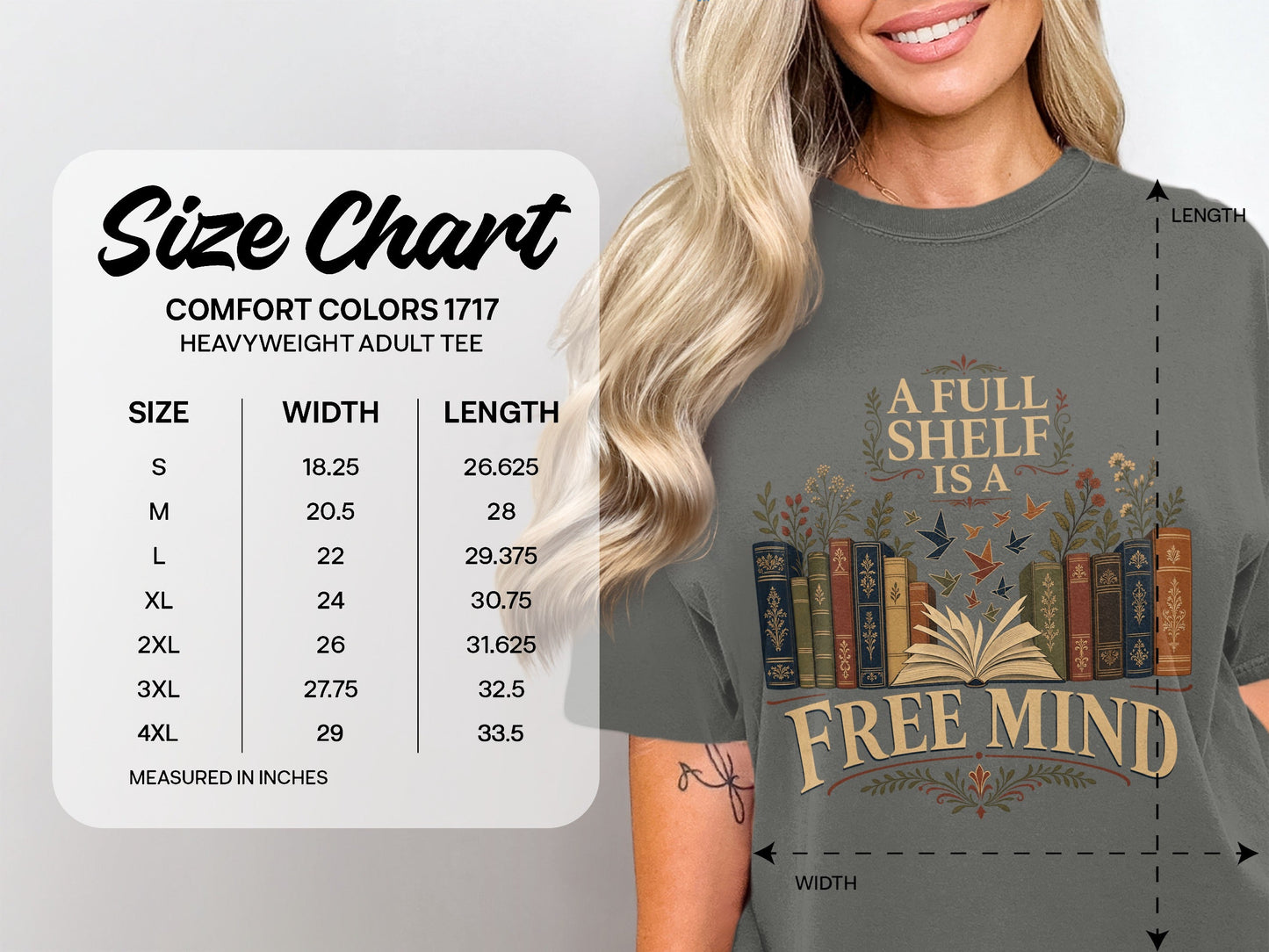 A Full Shelf Is a Free Mind size chart