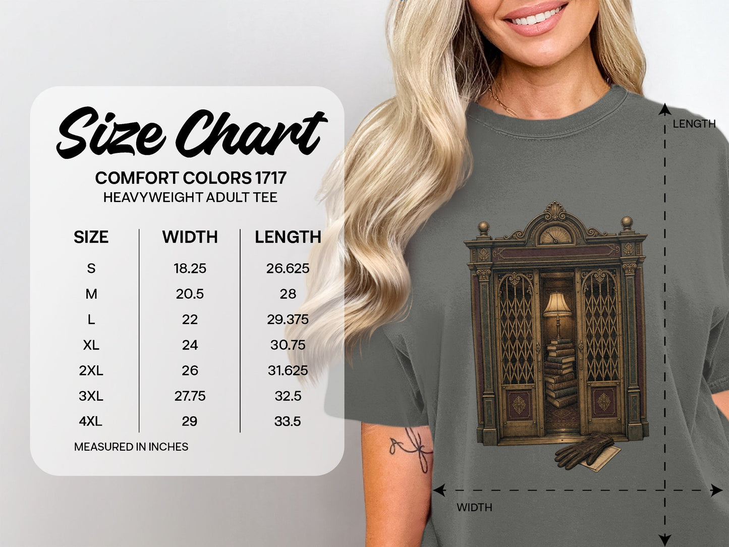 Library Alcove size chart