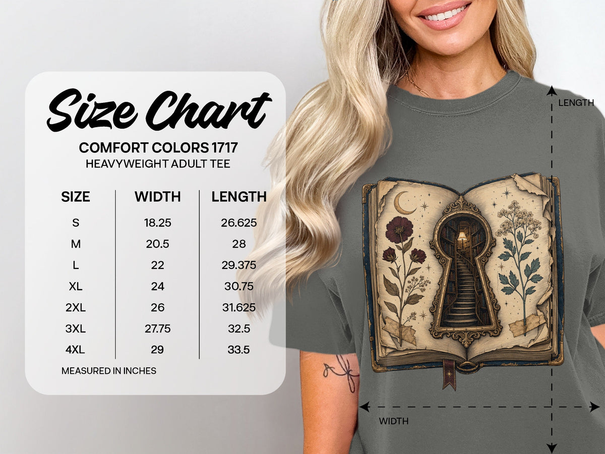Surreal Keyhole Book size chart