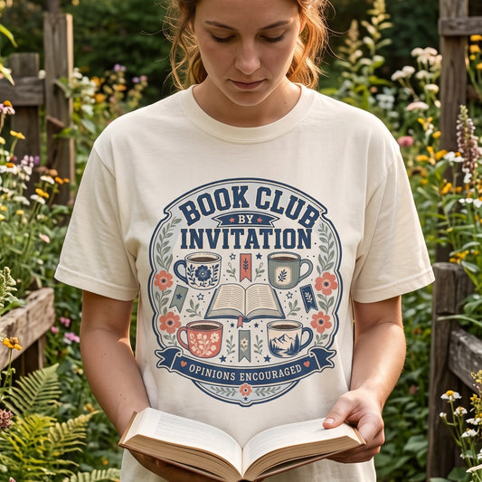 Book Club by Invitation — Book Club Friends Tee