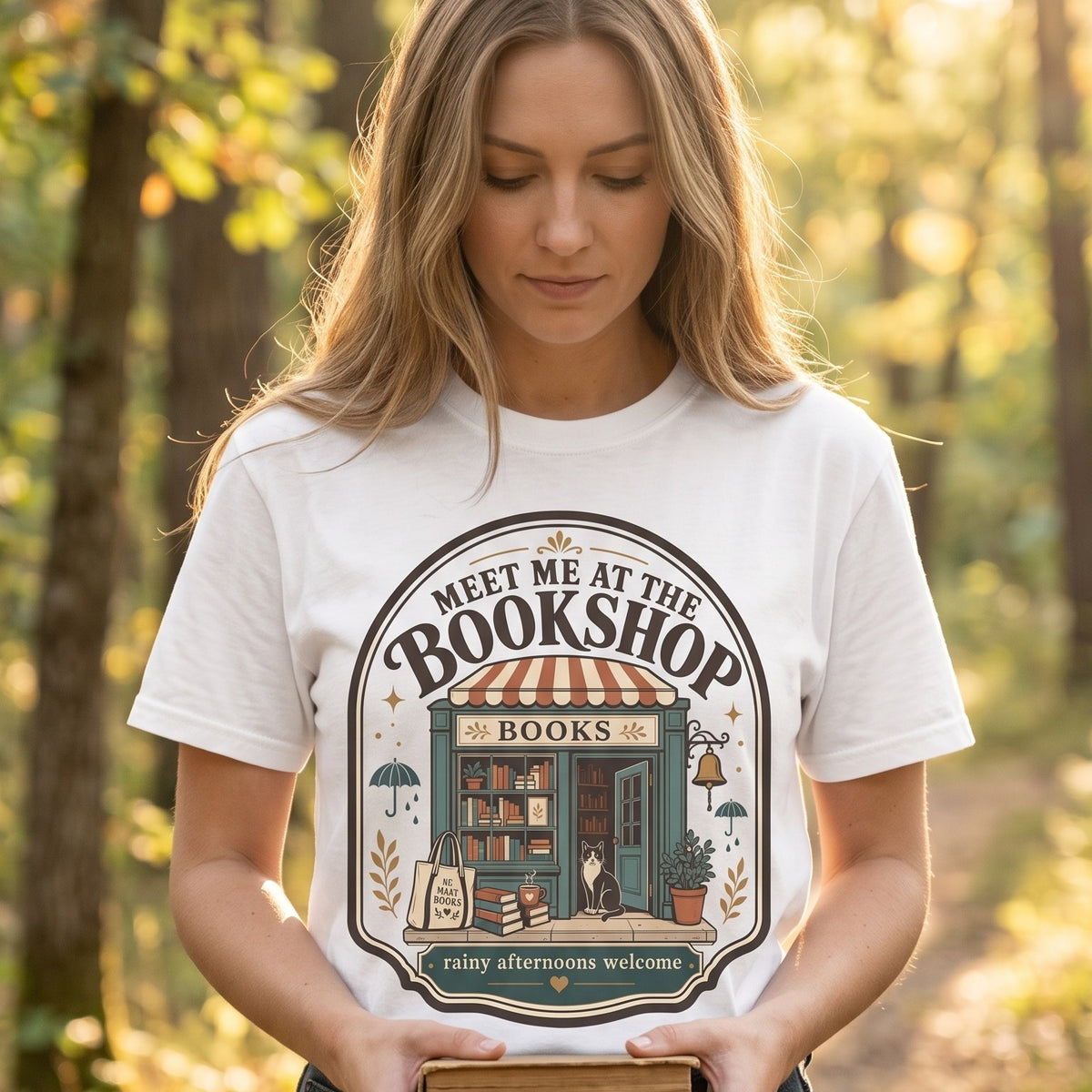 Meet Me at the Bookshop — Cozy Bookstore Tee
