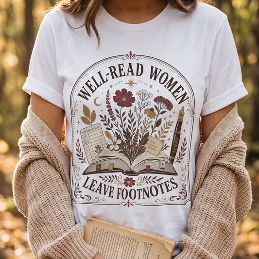 Well-Read Women Leave Footnotes — Bookish Tee