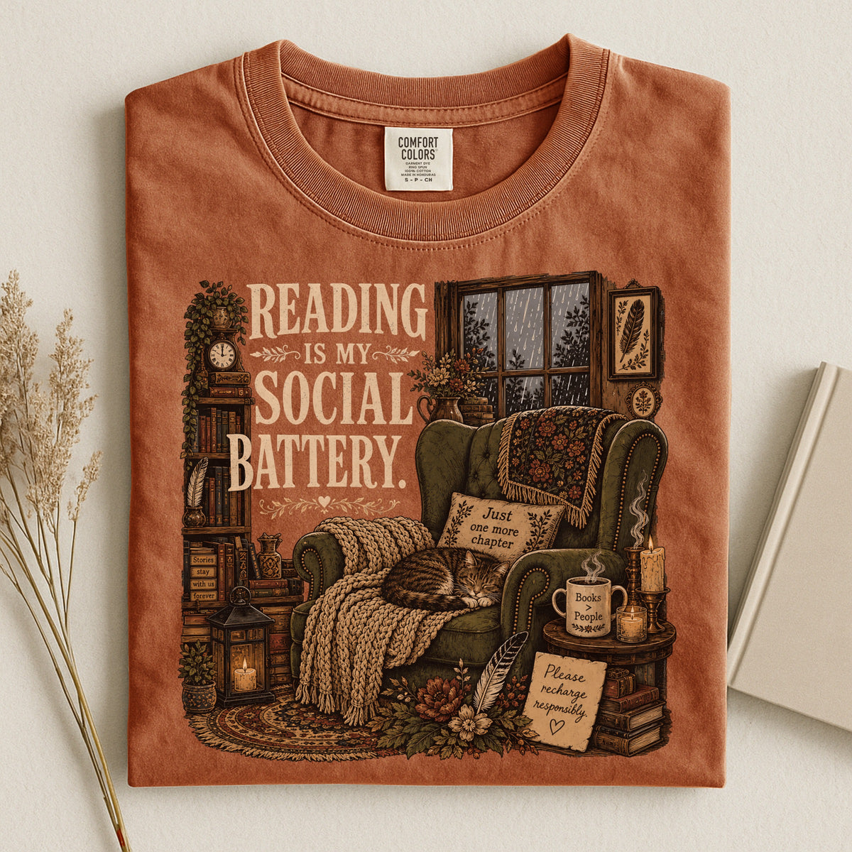 Reading Is My Social Battery — Introvert Reader Tee