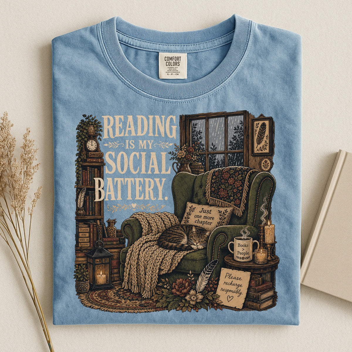 Reading Is My Social Battery — Introvert Reader Tee