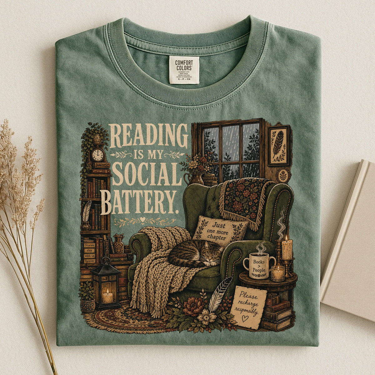 Reading Is My Social Battery — Introvert Reader Tee