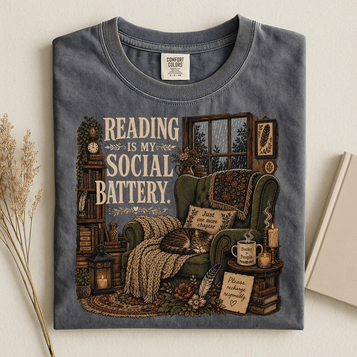 Reading Is My Social Battery — Introvert Reader Tee