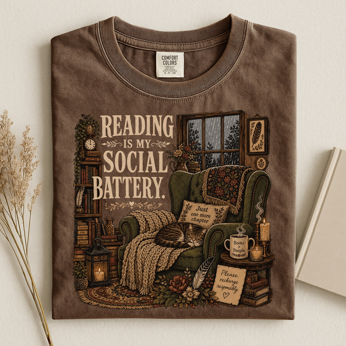 Reading Is My Social Battery — Introvert Reader Tee