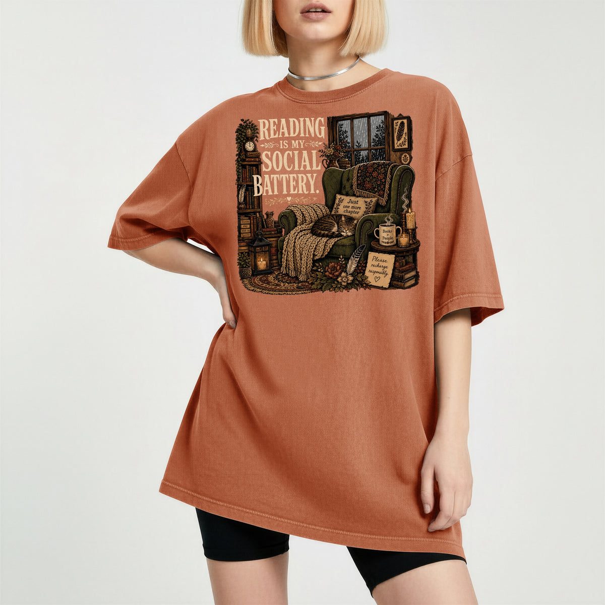 Reading Is My Social Battery — Introvert Reader Tee