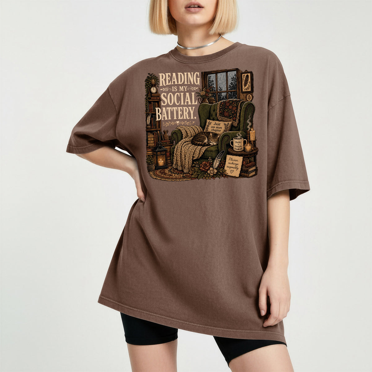 Reading Is My Social Battery — Introvert Reader Tee