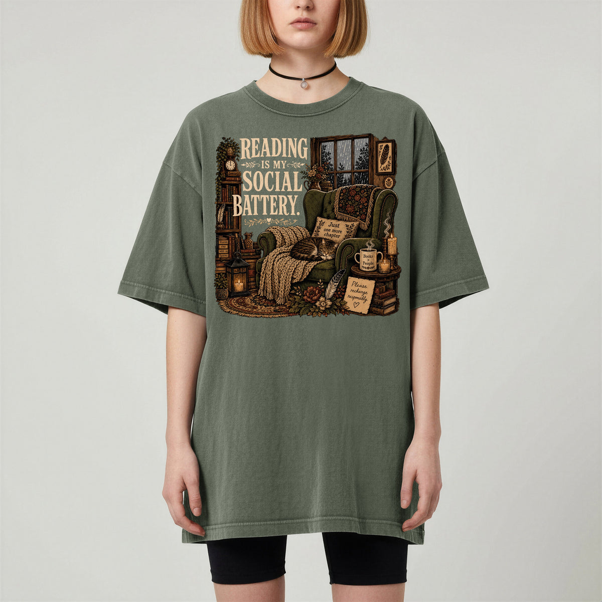 Reading Is My Social Battery — Introvert Reader Tee