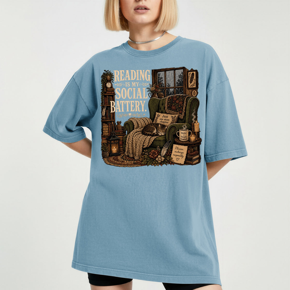 Reading Is My Social Battery — Introvert Reader Tee