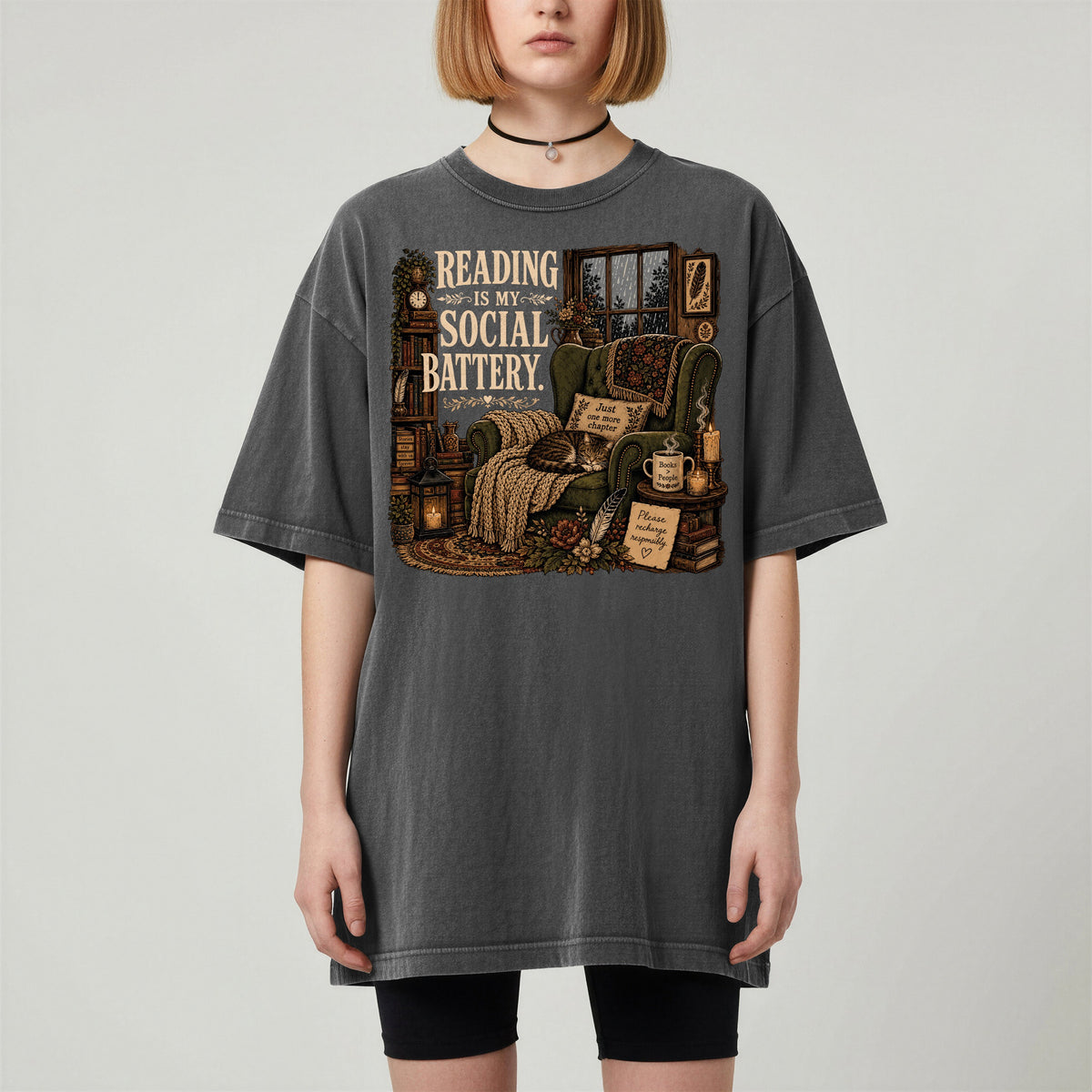 Reading Is My Social Battery — Introvert Reader Tee