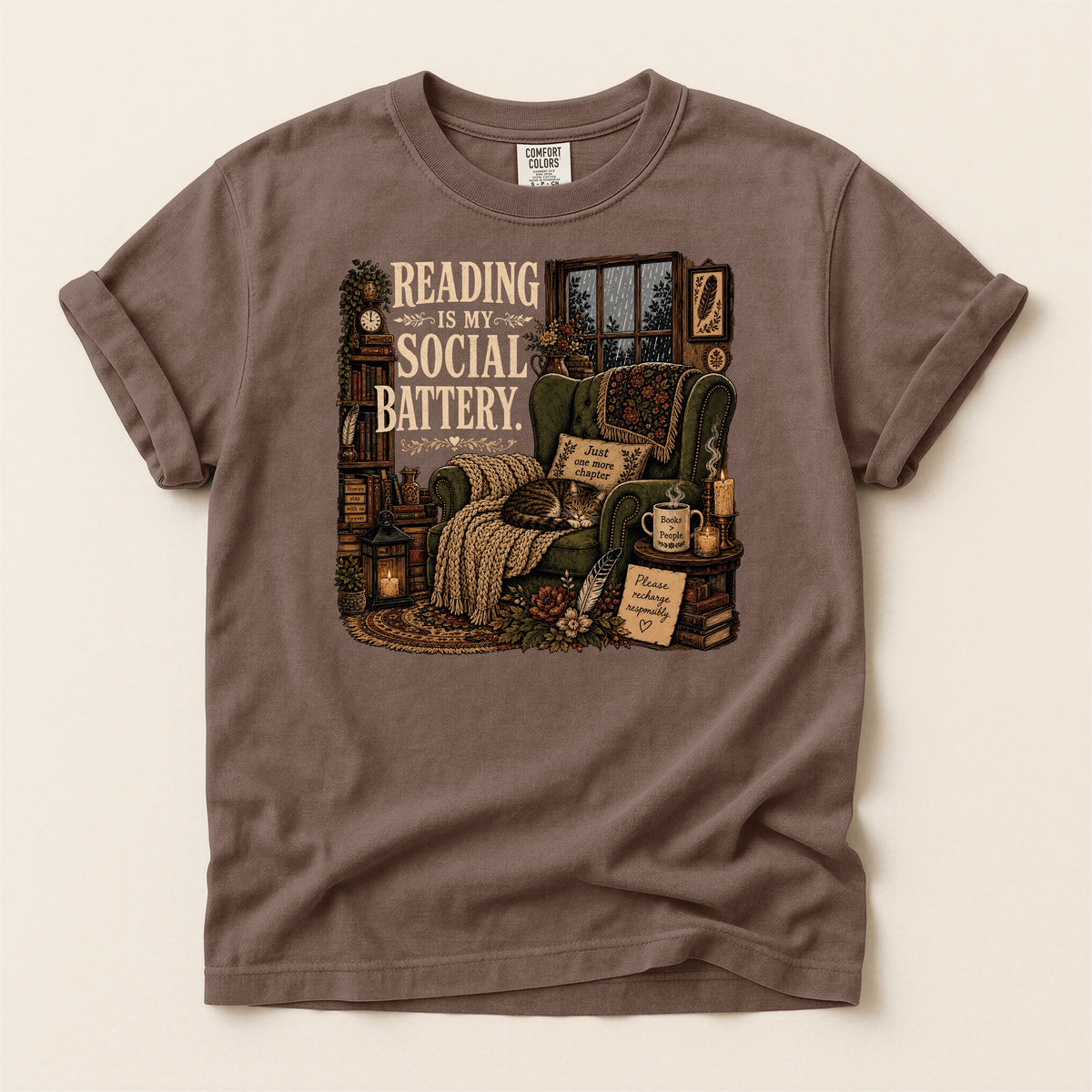 Reading Is My Social Battery — Introvert Reader Tee
