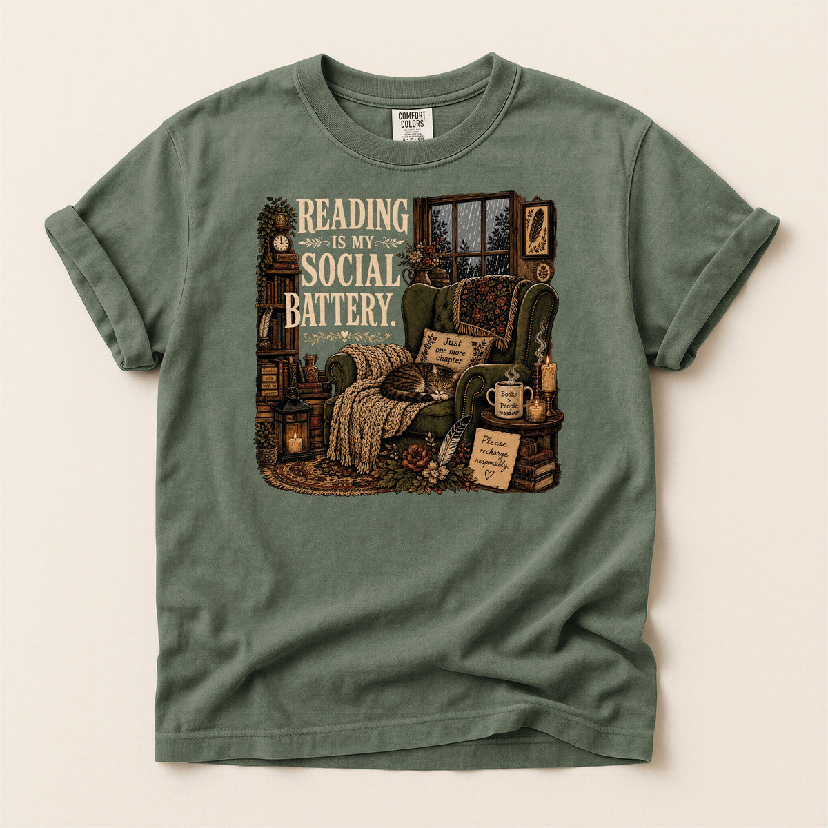 Reading Is My Social Battery — Introvert Reader Tee