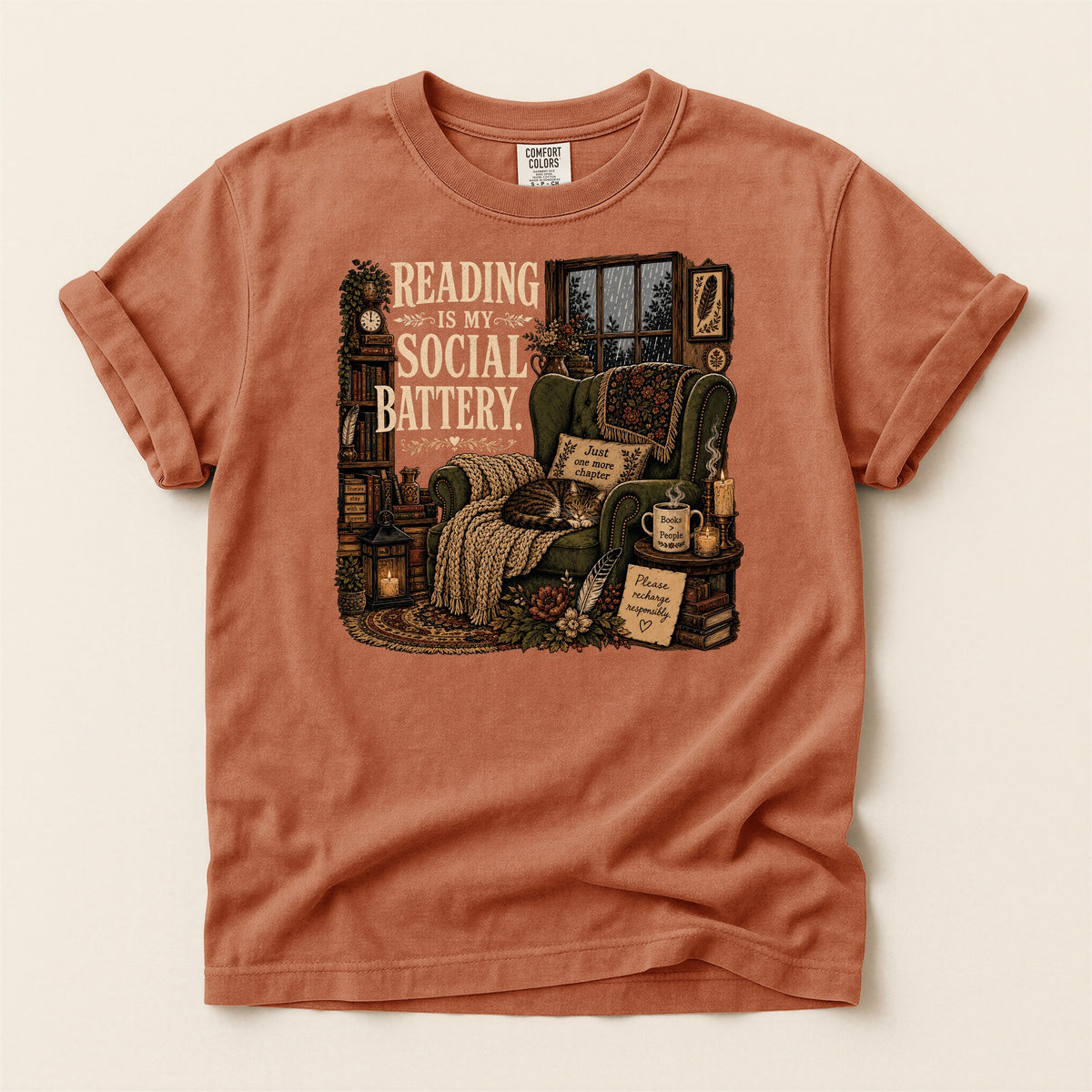 Reading Is My Social Battery — Introvert Reader Tee