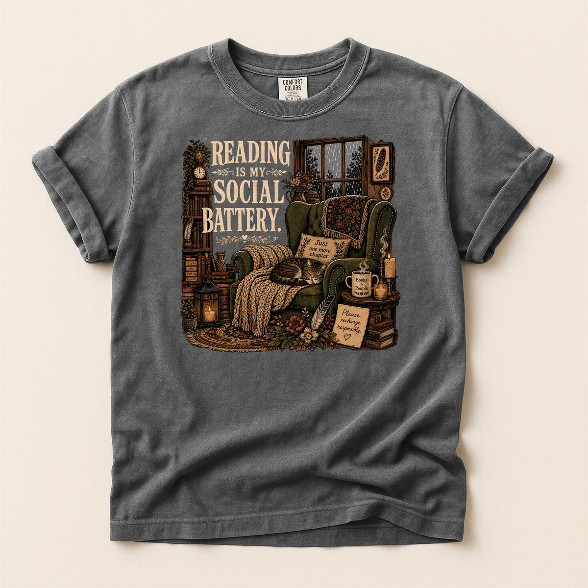 Reading Is My Social Battery — Introvert Reader Tee
