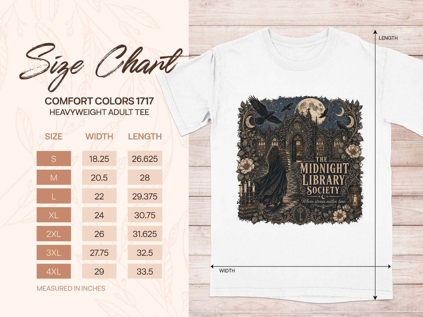 The Midnight Library Society — Dark Academia Library Tee