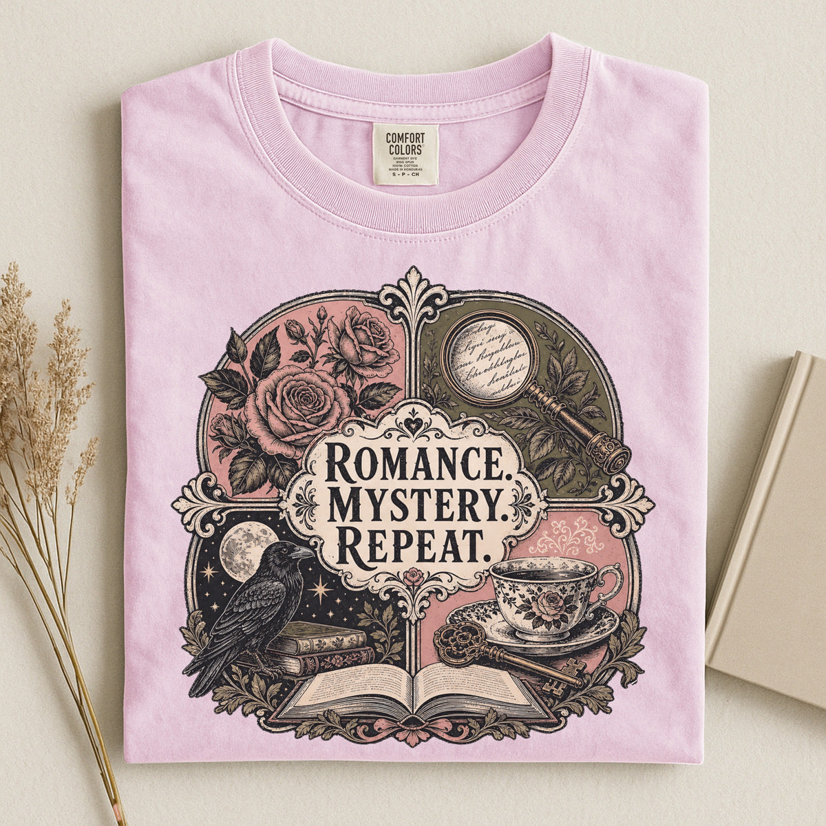 Romance. Mystery. Repeat. — Bookish Reader Tee