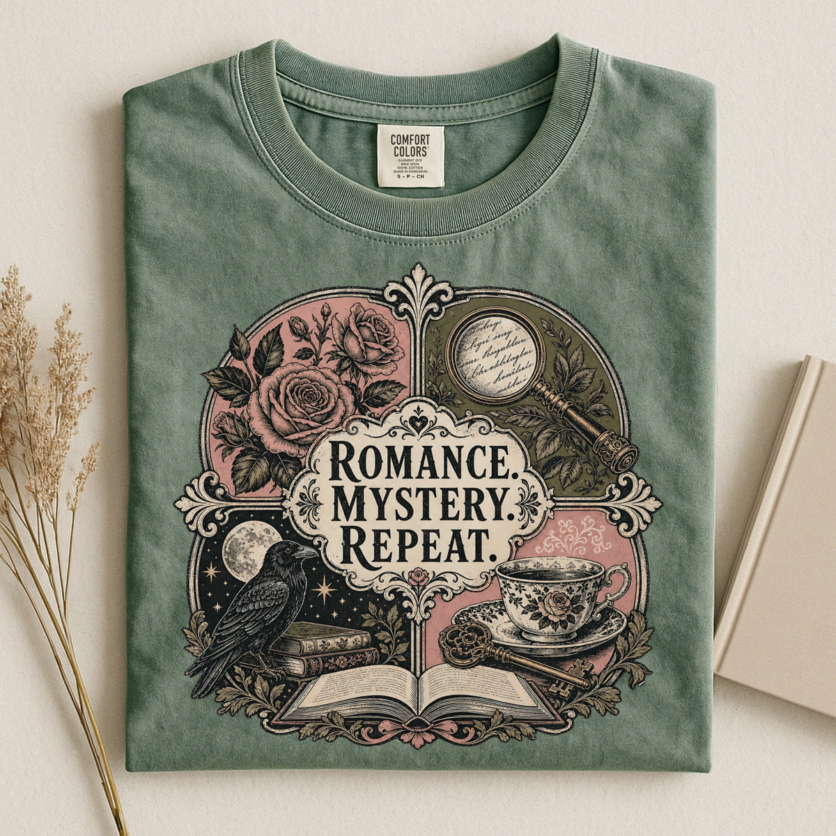 Romance. Mystery. Repeat. — Bookish Reader Tee