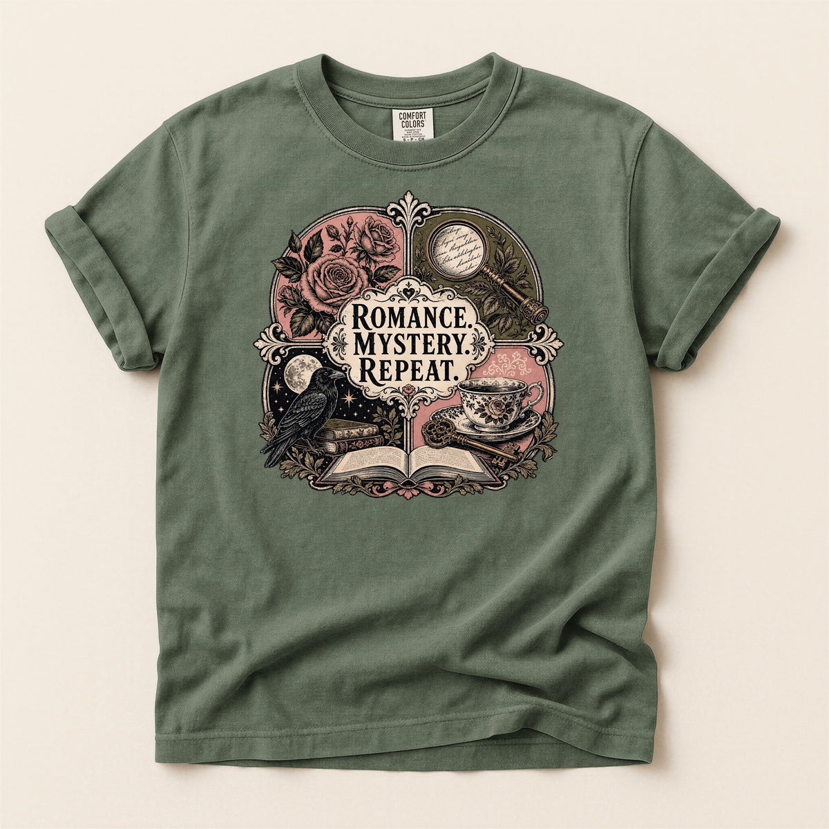 Romance. Mystery. Repeat. — Bookish Reader Tee