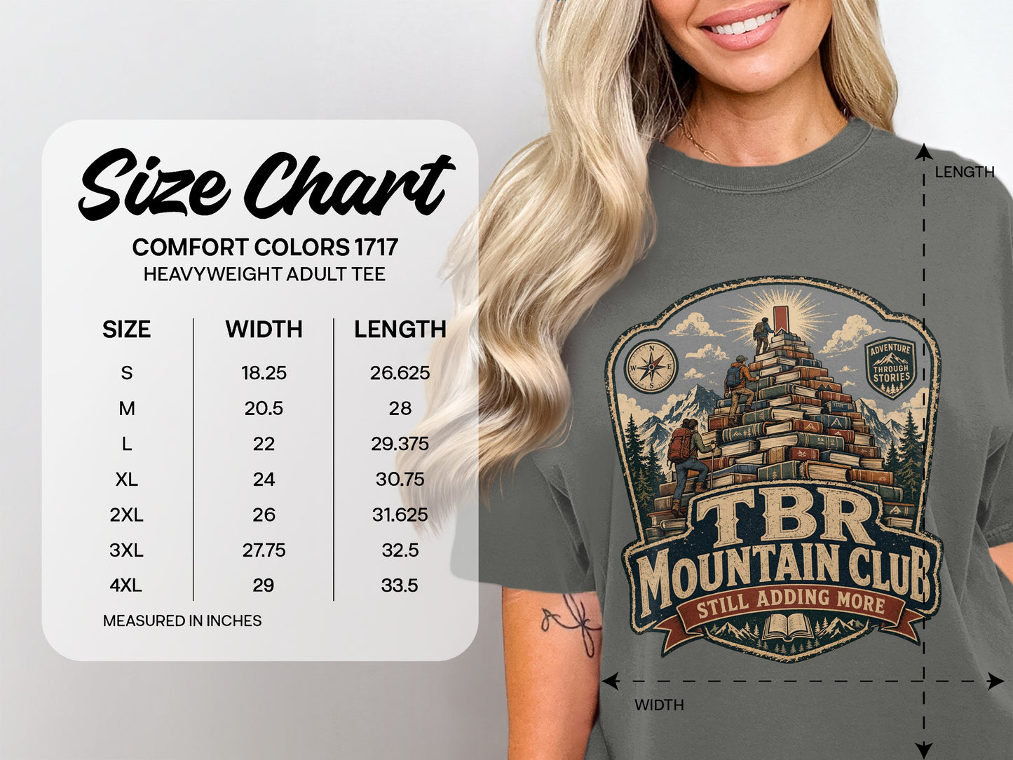 TBR Mountain Club — Funny Book Lover Tee