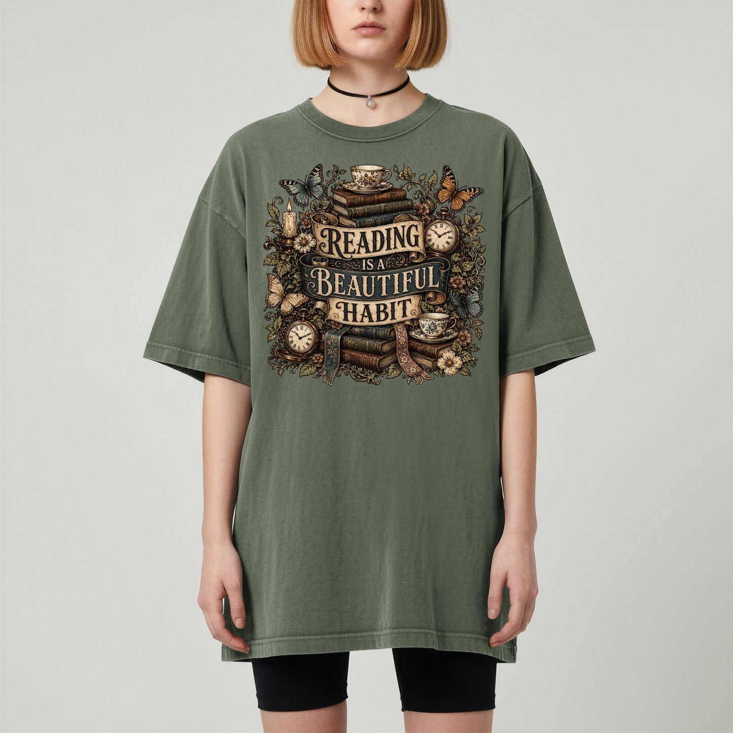 Reading Is a Beautiful Habit — Botanical Book Lover Tee