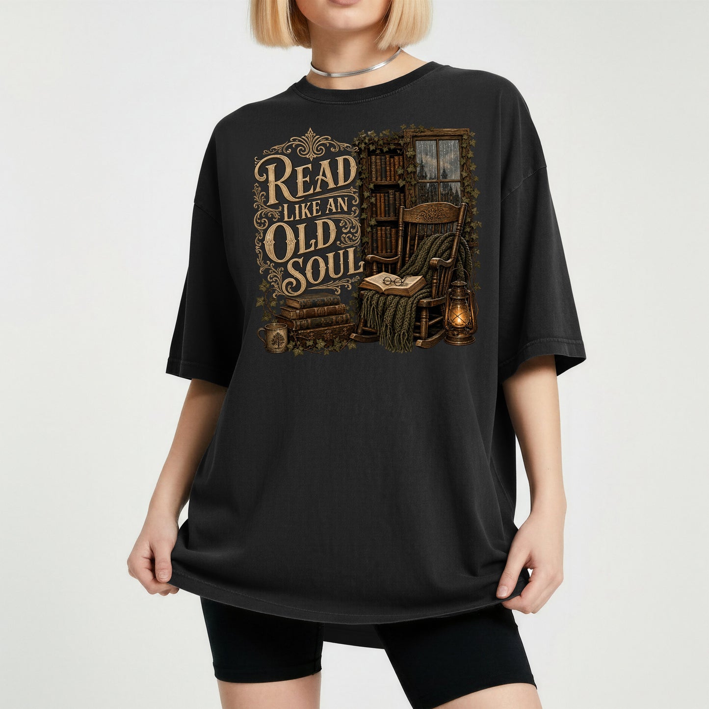 Read Like an Old Soul — Cozy Vintage Reader Tee