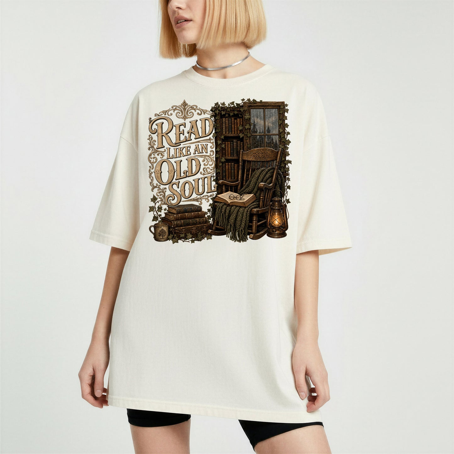 Read Like an Old Soul — Cozy Vintage Reader Tee