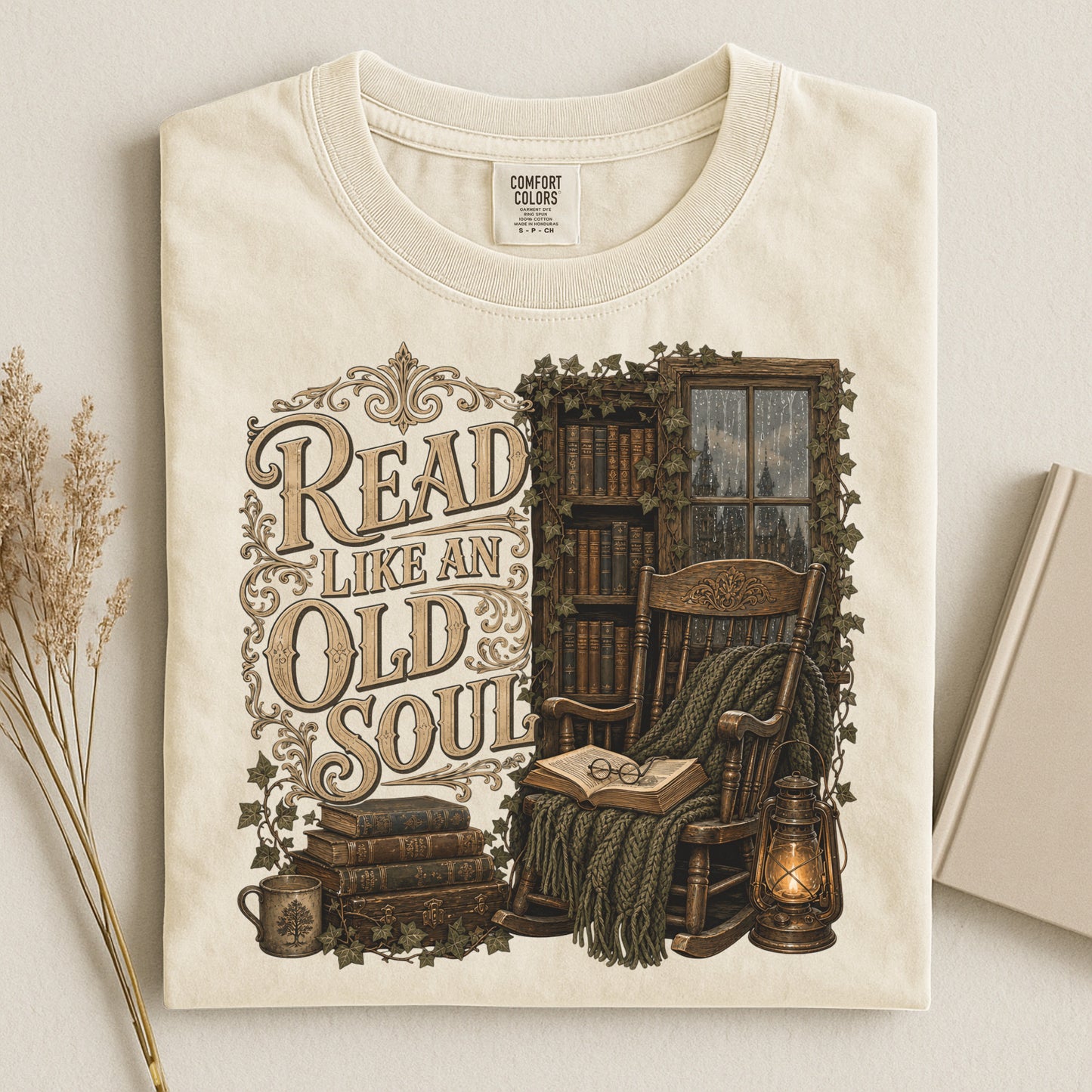 Read Like an Old Soul — Cozy Vintage Reader Tee