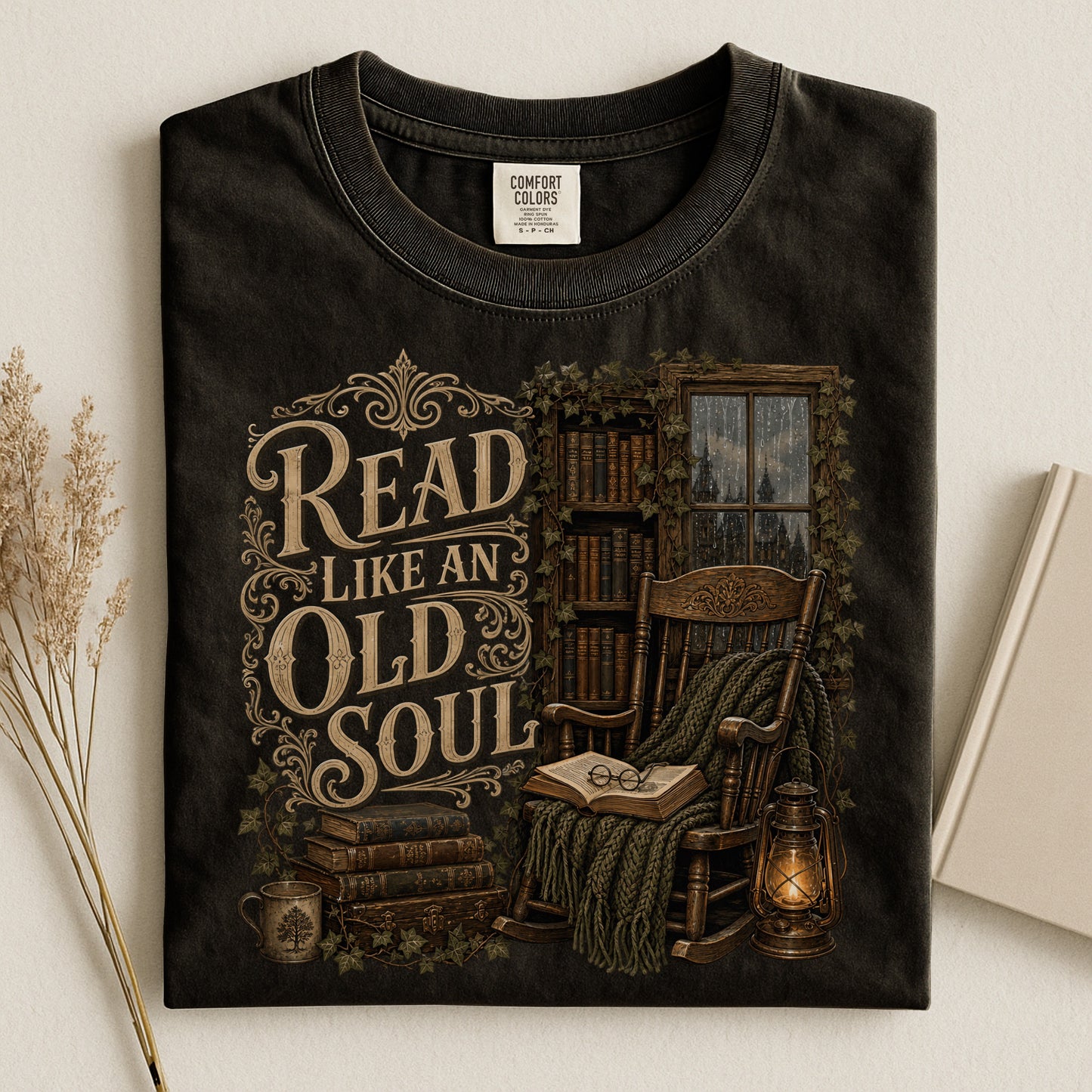 Read Like an Old Soul — Cozy Vintage Reader Tee