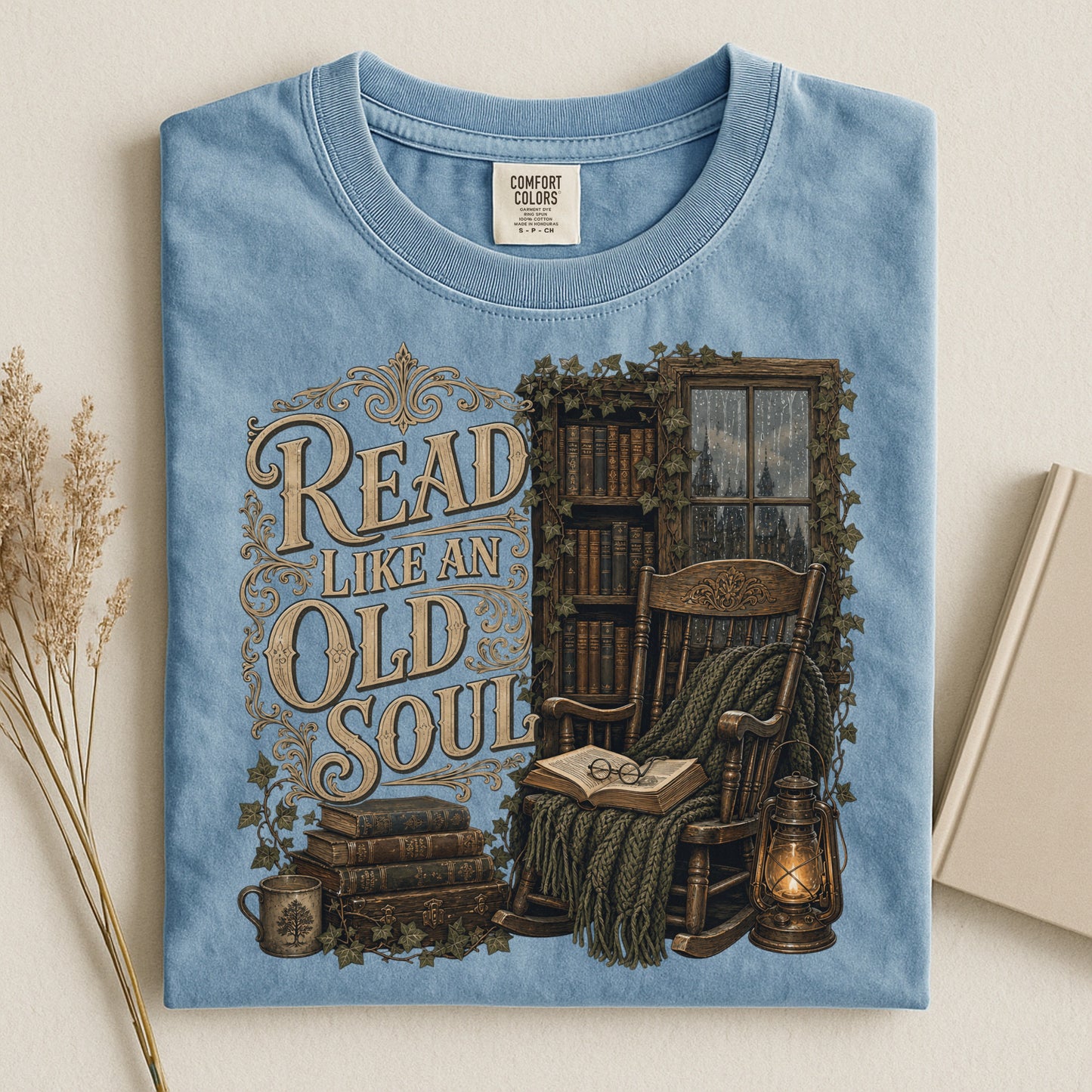 Read Like an Old Soul — Cozy Vintage Reader Tee