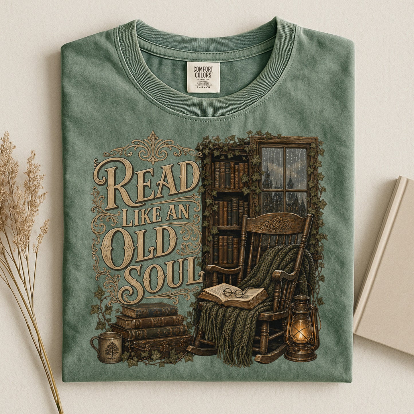 Read Like an Old Soul — Cozy Vintage Reader Tee