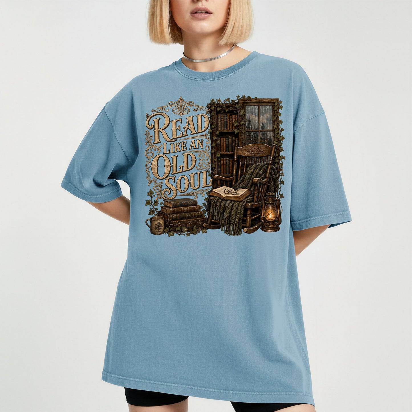 Read Like an Old Soul — Cozy Vintage Reader Tee