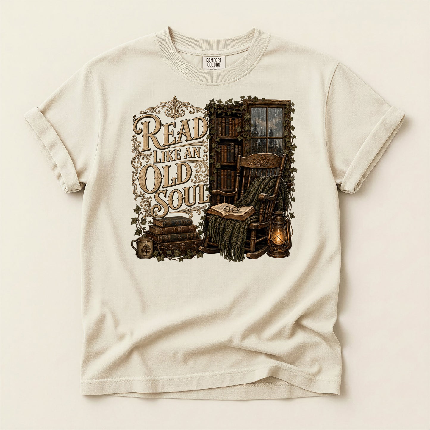 Read Like an Old Soul — Cozy Vintage Reader Tee