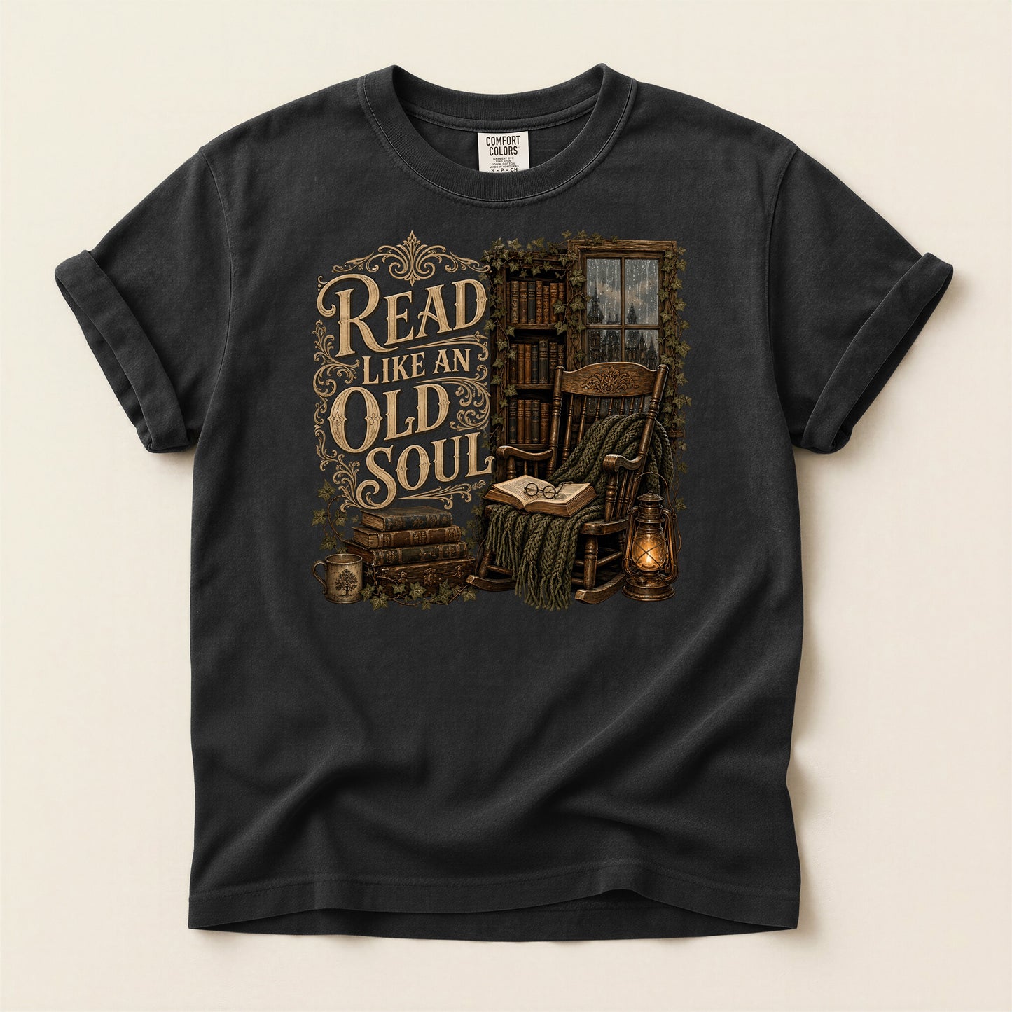 Read Like an Old Soul — Cozy Vintage Reader Tee