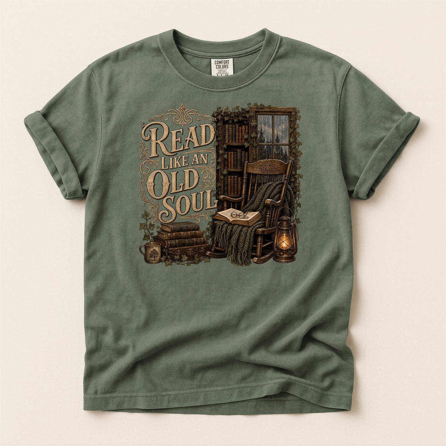 Read Like an Old Soul — Cozy Vintage Reader Tee