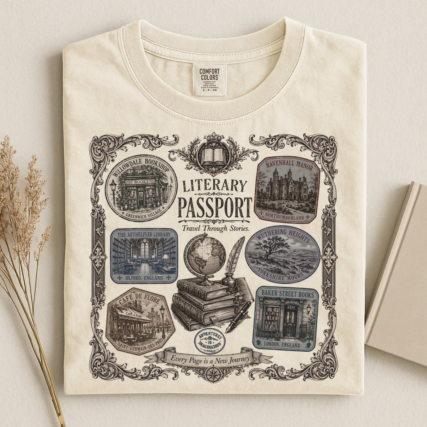 Literary Passport — Bookish Traveler Tee