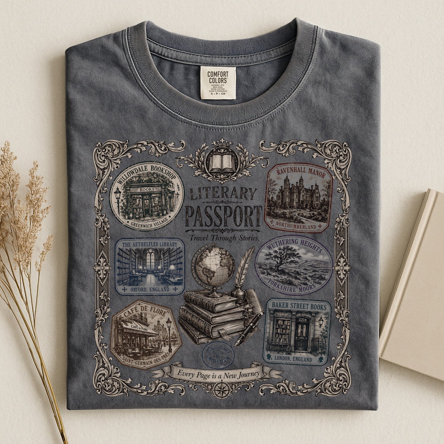 Literary Passport — Bookish Traveler Tee