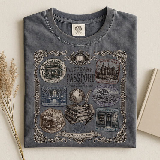 Literary Passport — Bookish Traveler Tee