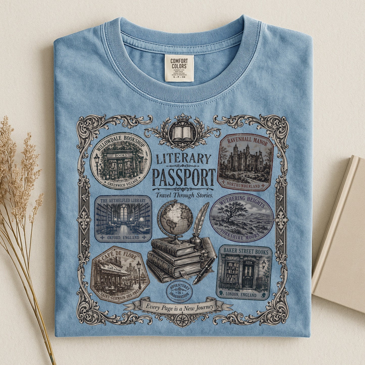 Literary Passport — Bookish Traveler Tee