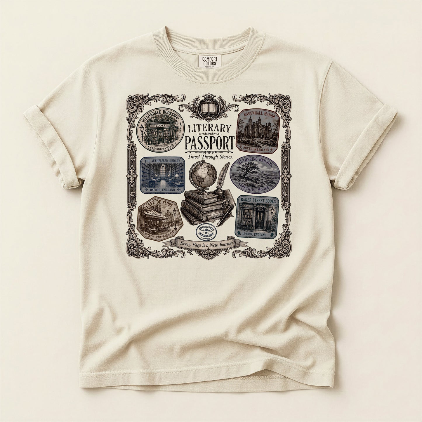 Literary Passport — Bookish Traveler Tee
