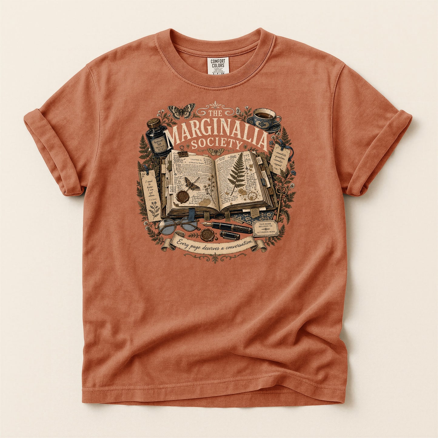 The Marginalia Society — Dark Academia Reader Tee