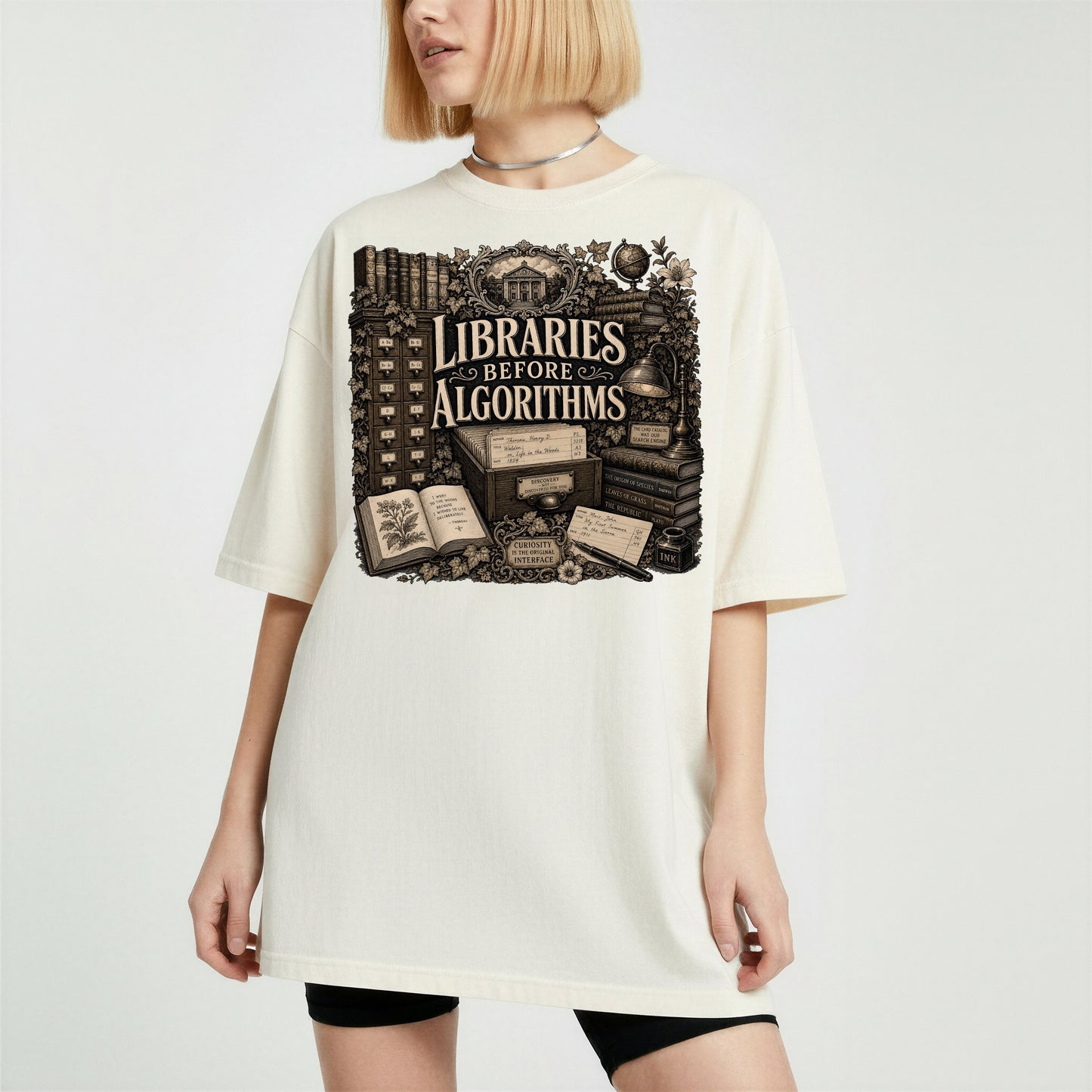 Libraries Before Algorithms — Library Life Tee