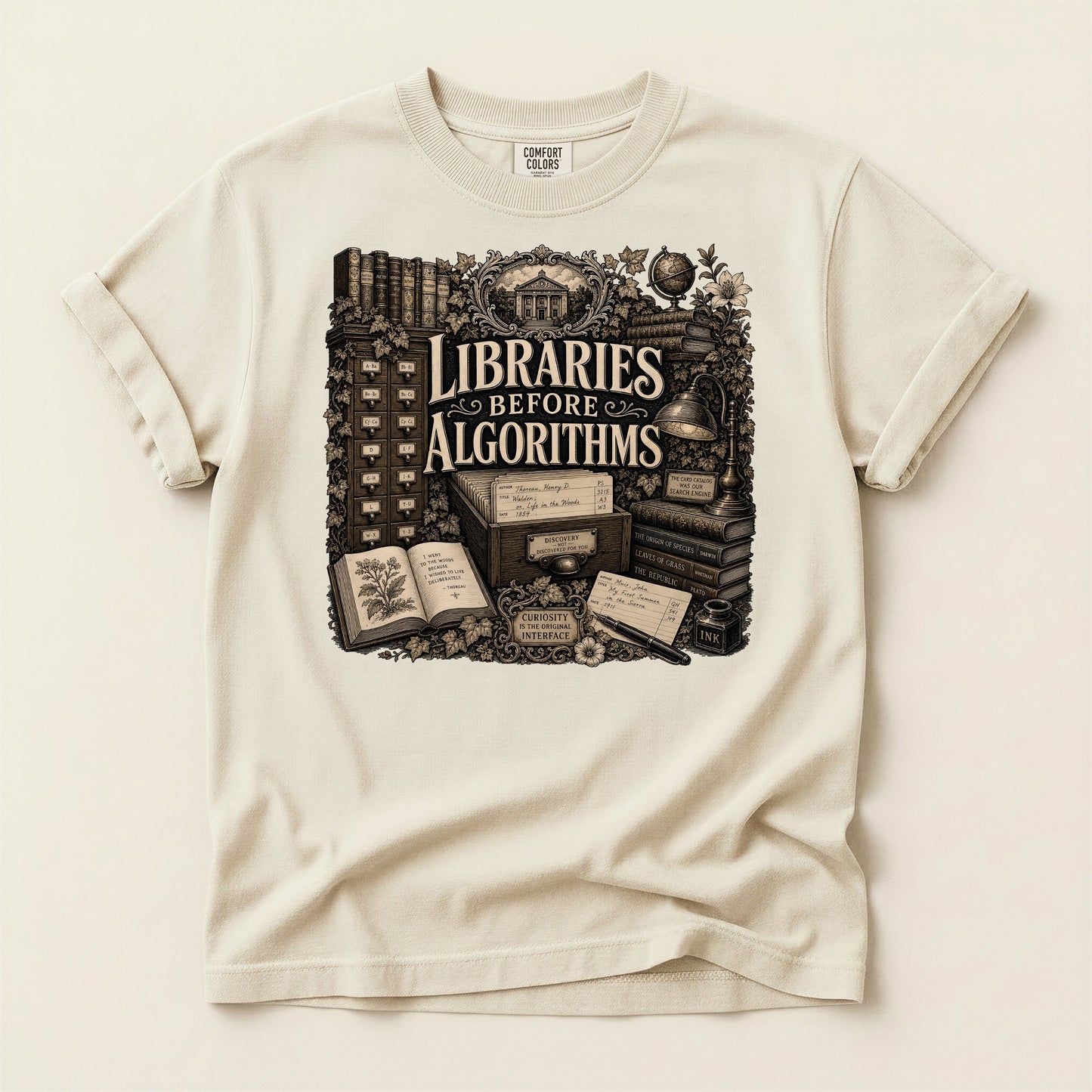 Libraries Before Algorithms — Library Life Tee