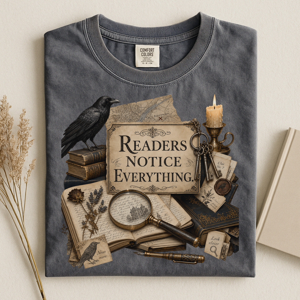 Readers Notice Everything — Cozy Mystery Reader Tee