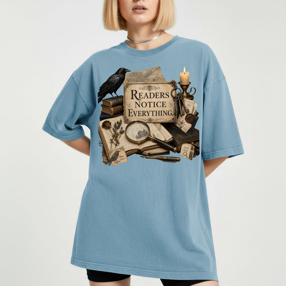 Readers Notice Everything — Cozy Mystery Reader Tee