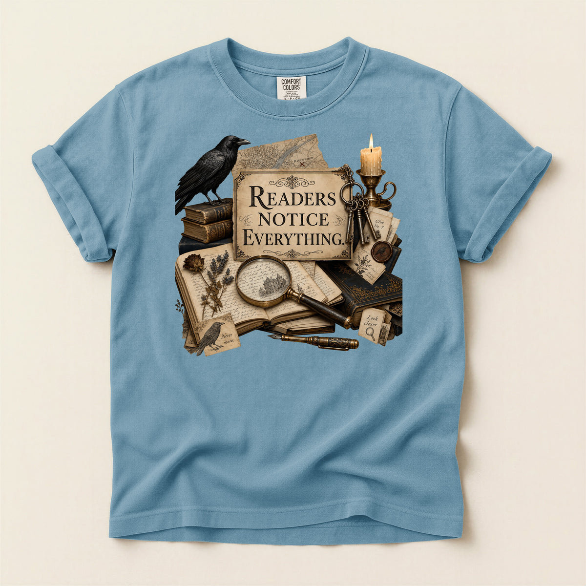 Readers Notice Everything — Cozy Mystery Reader Tee