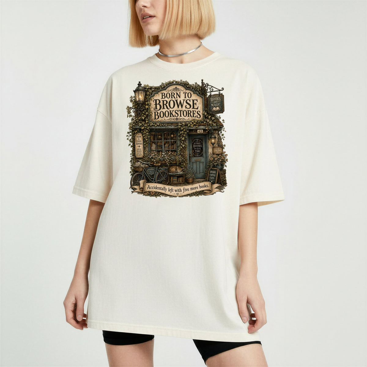 Born to Browse Bookstores — Cozy Bookshop Tee
